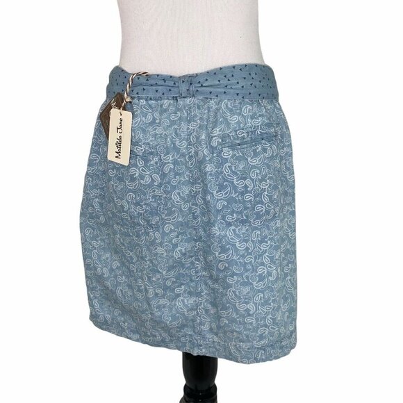 Matilda Jane Women's M Medium Mini Skirt NWT Mixed Print Style AB17345 Belt - Picture 4 of 6